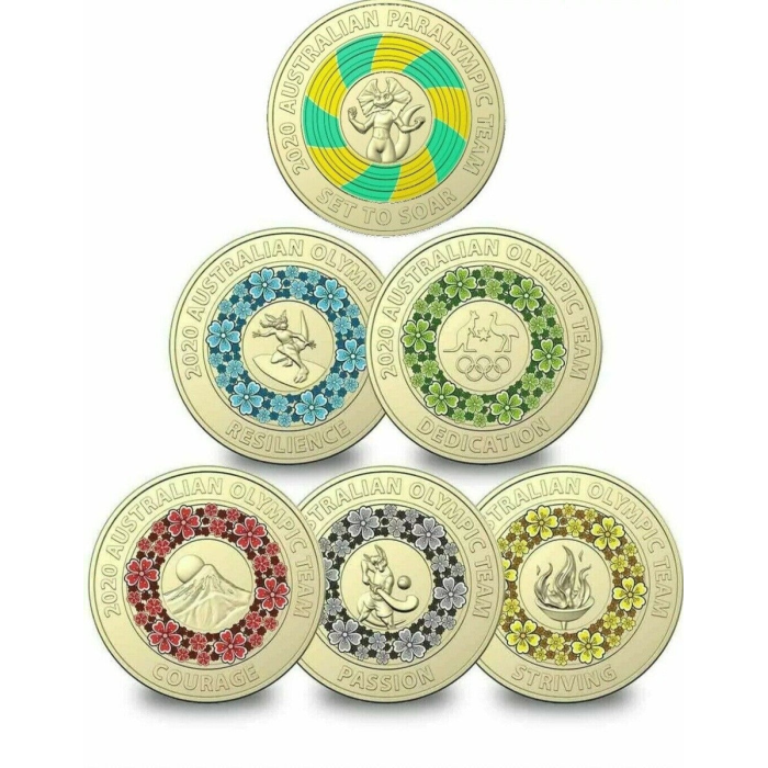 6x $2 2020 TOKYO OLYMPIC COINS - CIRCULATED SET