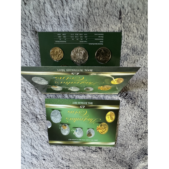 2004 RAM Australia’s Coins 6 coin Uncirculated Mint year set 