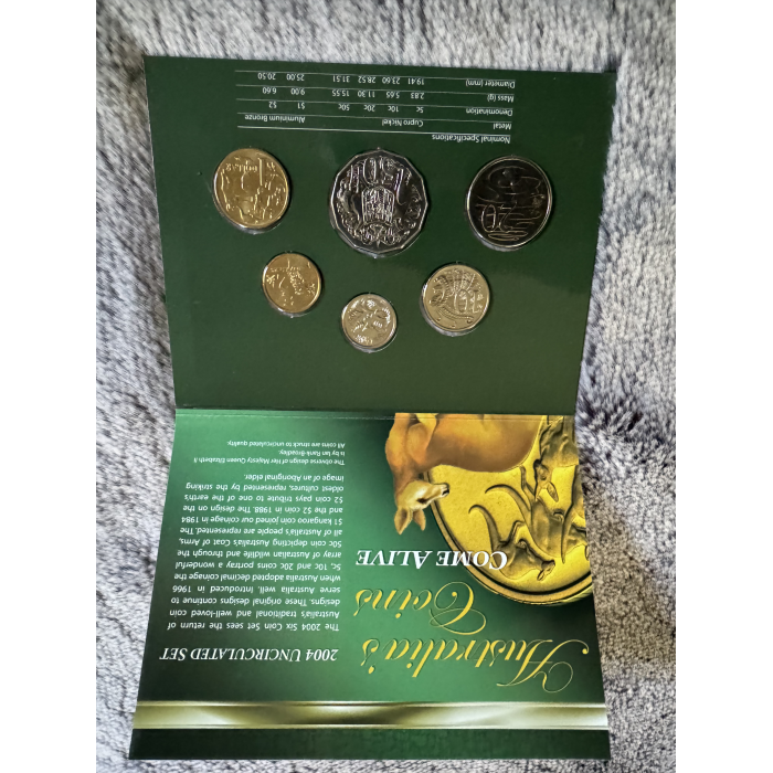 2004 RAM Australia’s Coins 6 coin Uncirculated Mint year set 