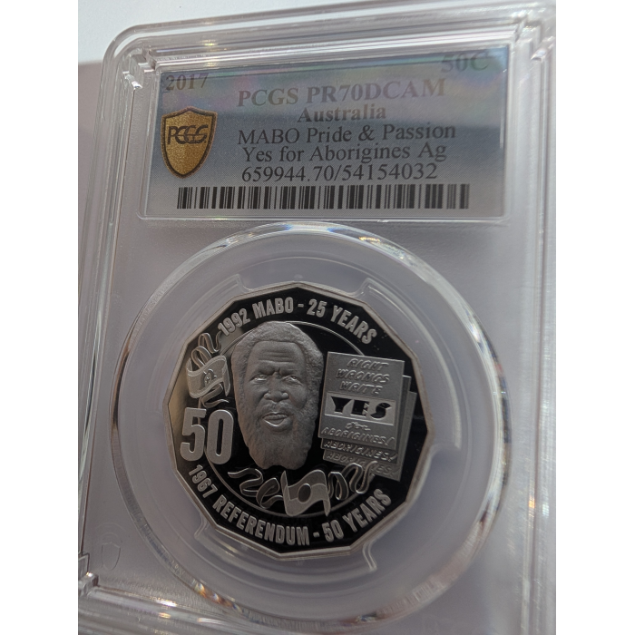  2017 50c Mabo Silver Proof Coin PCGS PR70DCAM Ag
