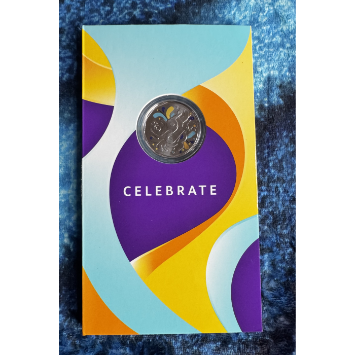2025 Celebrations 50c Cent Coloured Coin On Card