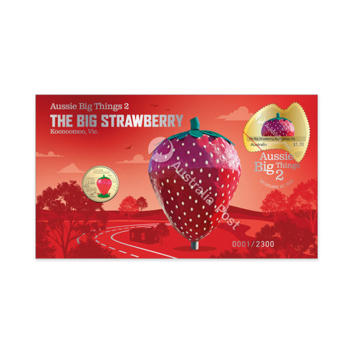 2025 Red Strawberry Coloured Coin PNC - Aussie Big Things 2