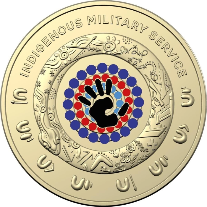 Indigenous Military Service 2021 Two Dollar $2 Coloured Coin IMS Australia - UNC