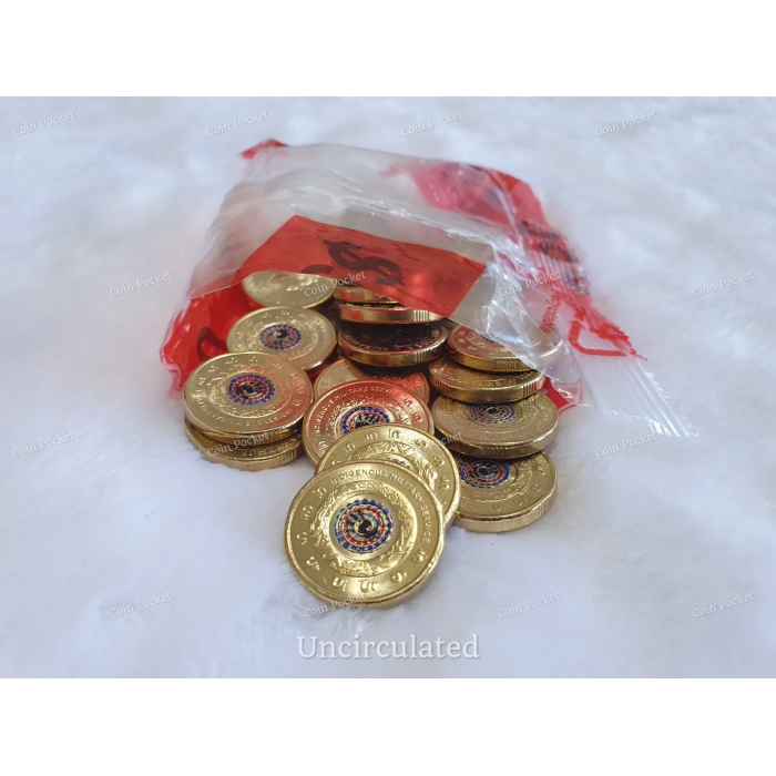 Indigenous Military Service 2021 Two Dollar $2 Coloured Coin IMS Australia - UNC