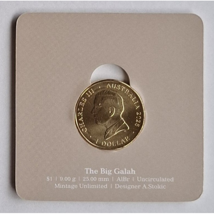 2025 $1 Aussie Big Things 2- The Big Gallah UNC coin in sleeve