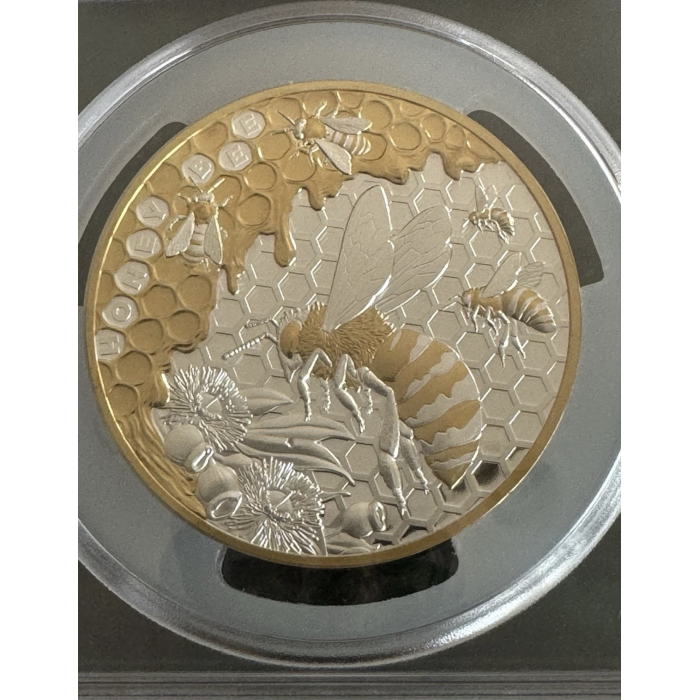 2025 $10 5oz Honey Bee Coin - PR70DCAM  Perfect Grade- Only 14 Worldwide