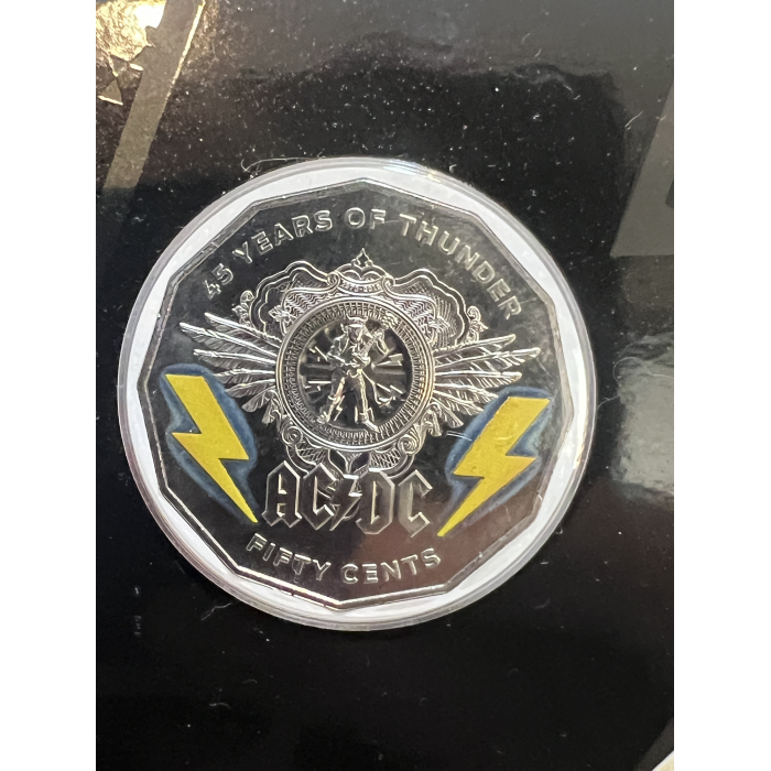 2018 ⚡️ ACDC ⚡️fifty cent coins uncirculated on card