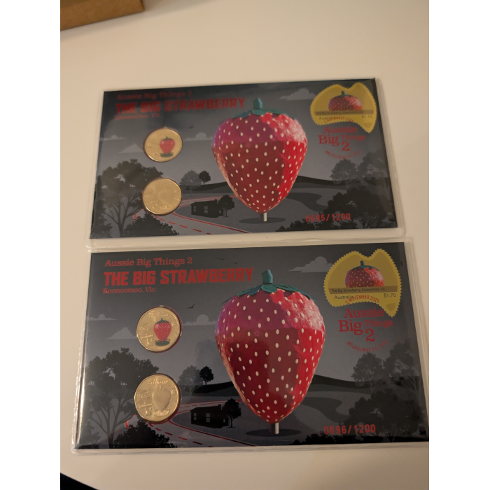 RARE Consecutive Pair: 2025 $1 Red Strawberry 2-Coin PNC - COA 0695 & 0696