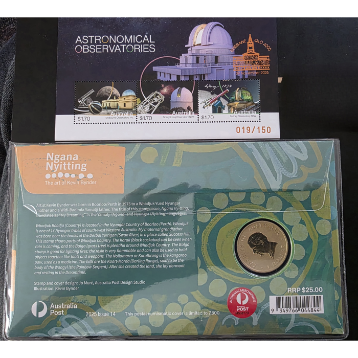 2025 Ngana Nyitting $1  PNC- Stamp Sheet: Brisbane Stamp & Coin Show Day 2