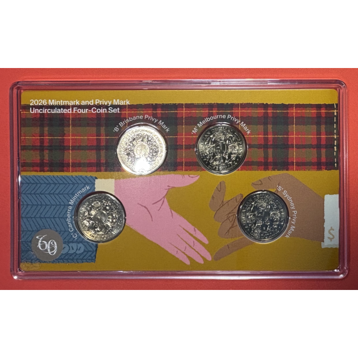 2026 RAM 60 Years of Decimal Currency $1 Mintmark and Privy Mark UNC 4 Coin Set