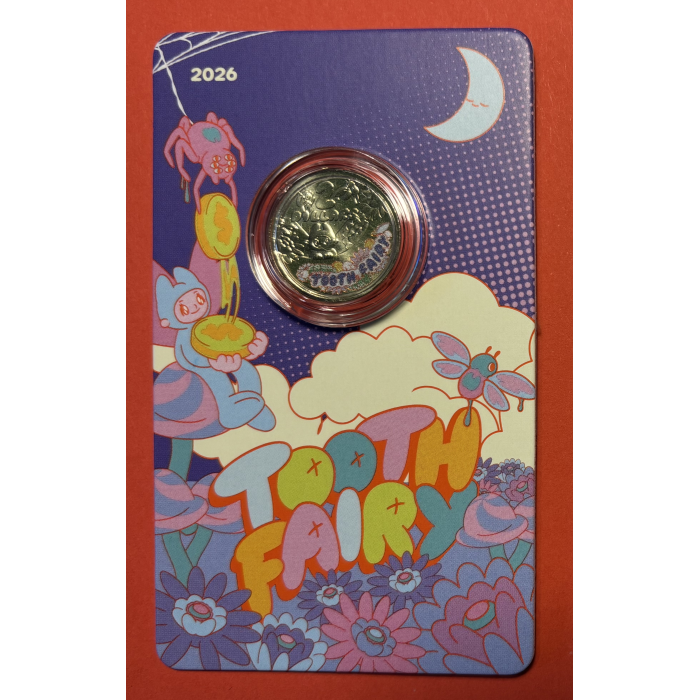 2026  $1 Tooth Fairy Coloured Uncirculated Carded Coin