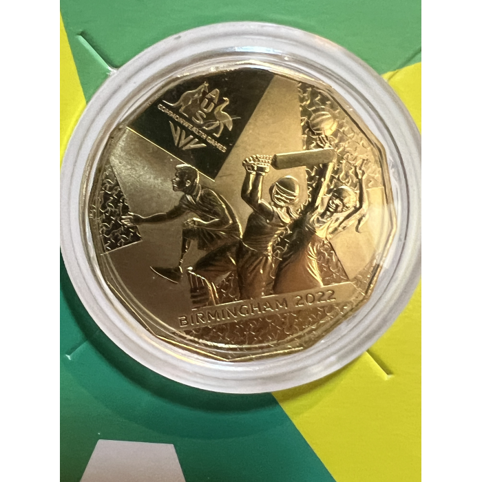 2022 Commonwealth Games Fifty Cent coin Tram Australia. Carded coin