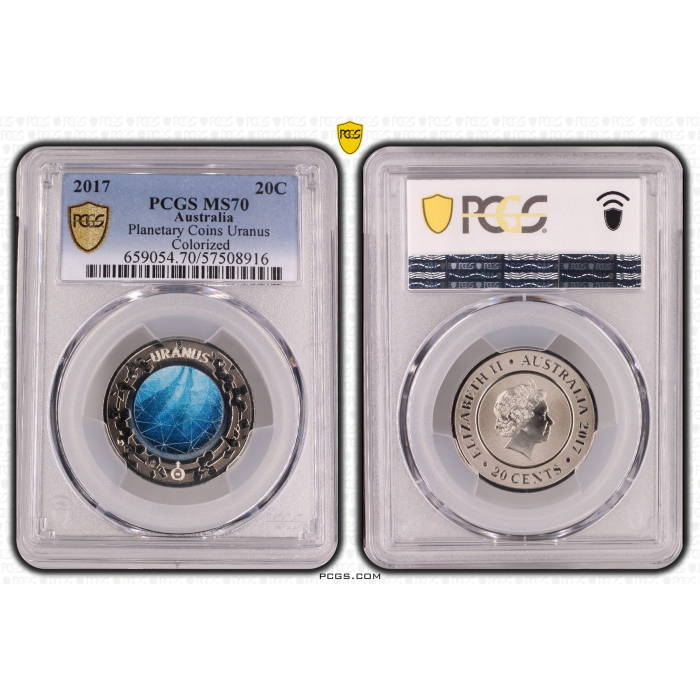 2017  20c  PLANETARY COINS URANUS  PCGS MS70   ***TOP POP***