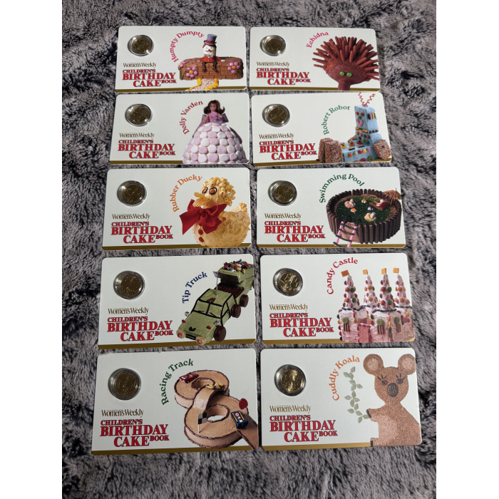 2025 $1 Women’s Weekly Children’s Birthday Cake 10 coin carded set  