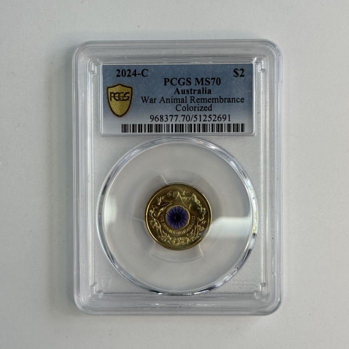 2024-C Mint War Animals Remembrance Purple Poppy $2 PCGS MS70 TOP POP