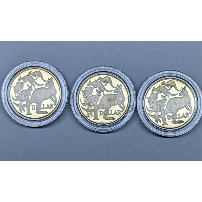 2020 to 2022 (Three) $1 Mob of Roos Proof Coins - Jody Clark Effigy Bundle
