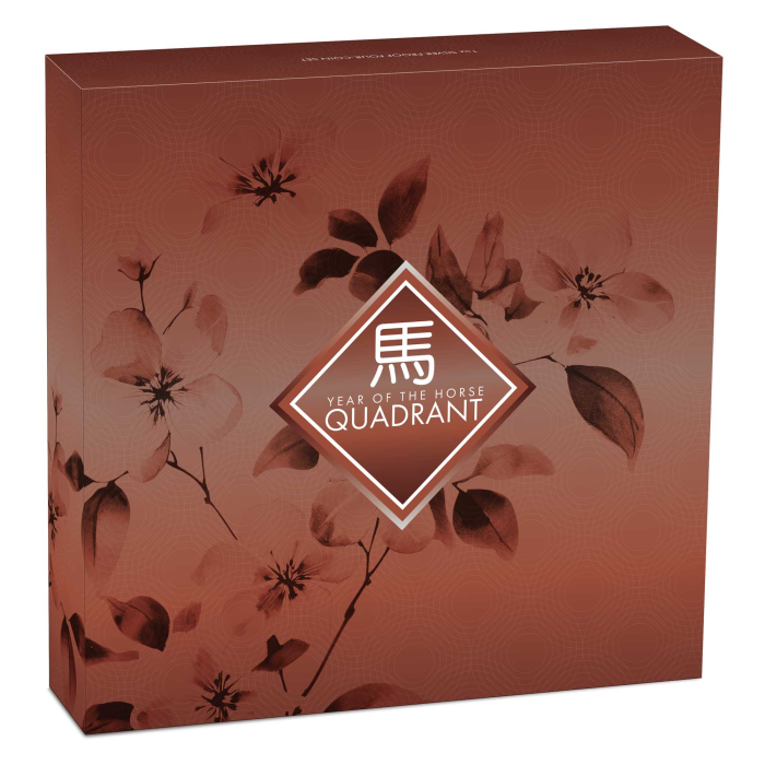 THE PERTH MINT - YEAR OF THE HORSE QUADRANT 2026 1OZ SILVER PROOF COLOURED FOUR-