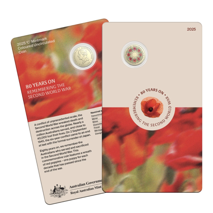 2025 80yrs Remembering WWll  C Mint Coin in Card