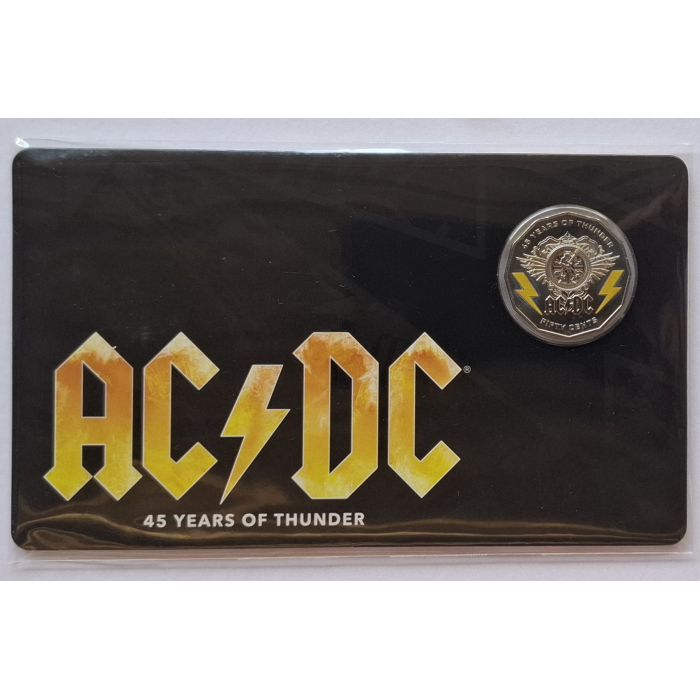 2018 50c AC/DC 45 Years Of Thunder Carded coin