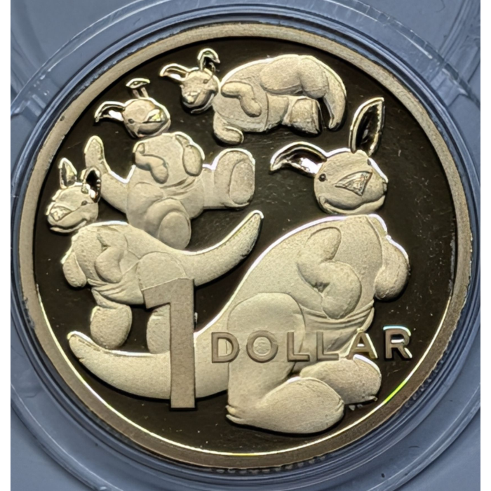 2023 $1 Baby Mob Of Roos Proof Coin - Jody Clark Effigy