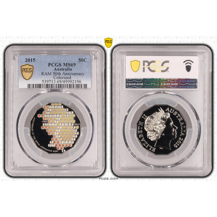 2015 RAM 50th Ann. 50c PCGS MS69 