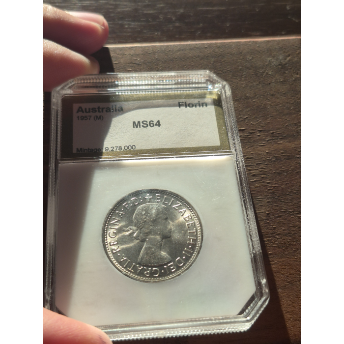 MS64 1957 FLORIN 