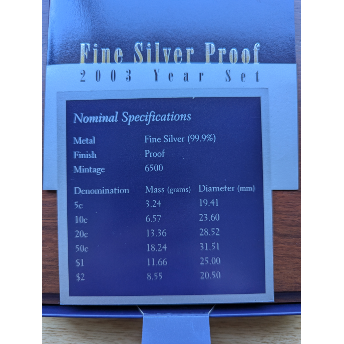 RAM 2003 FINE SILVER 99.9% PROOF COIN MINTAGE ONLY 6500