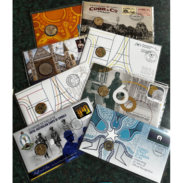 15 PNC’S -  4 $2 coin,  7 $1 coin,  2 50c coin and 2 20c coin PNC’s See descript