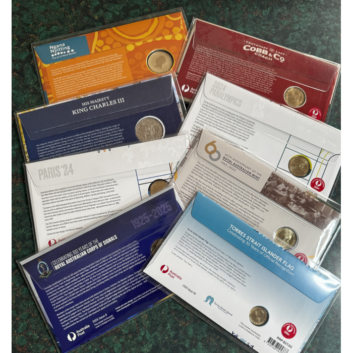 15 PNC’S -  4 $2 coin,  7 $1 coin,  2 50c coin and 2 20c coin PNC’s See descript