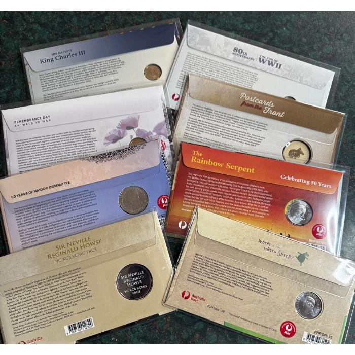 15 PNC’S -  4 $2 coin,  7 $1 coin,  2 50c coin and 2 20c coin PNC’s See descript