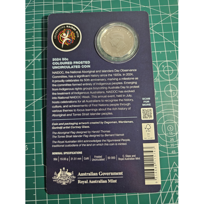 Naidoc carded 50 cent coin