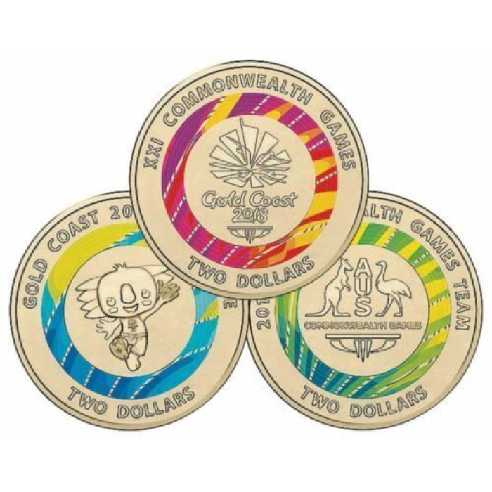 3x 2018 COMMONWEALTH GAMES COINS - CIRCULATED SET