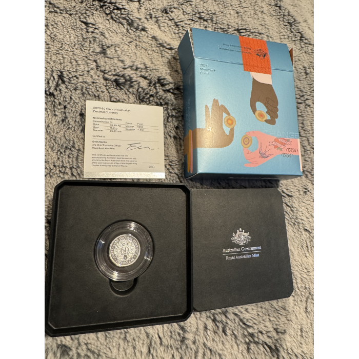 2026 RAM 60 yrs Decimal Currency $1 ‘C’ Mintmark Silver Proof coin 