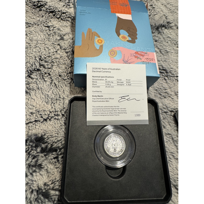 2026 RAM 60 yrs Decimal Currency $1 ‘C’ Mintmark Silver Proof coin 