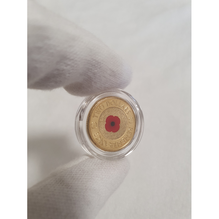 Red Poppy 2012 Remembrance $2 Two Dollar Rare Coin Australia Ex Roll UNC