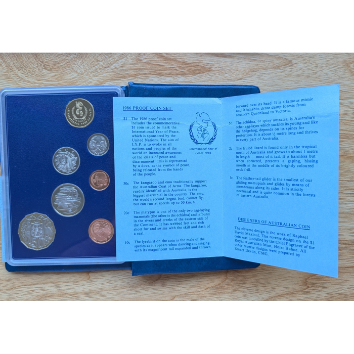 RAM 1986 Proof Coin Set International Year of Peace