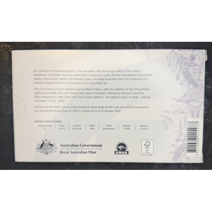 2023 ANDA Money Expo $1 Privy Mark 4 Coin Set – Uncirculated RAM