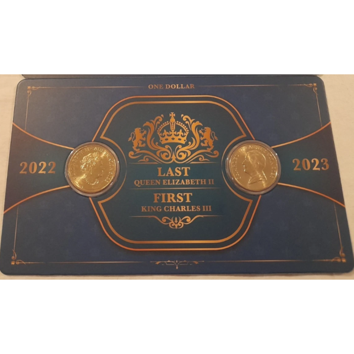 2022 Last Queen Elizabeth I I And 2023 First King Charles I I I -one Dollar Coin