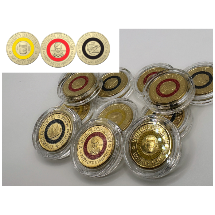 3x UNC 2023 Vegemite $2 Coin Set - In Lighthouse Capsule
