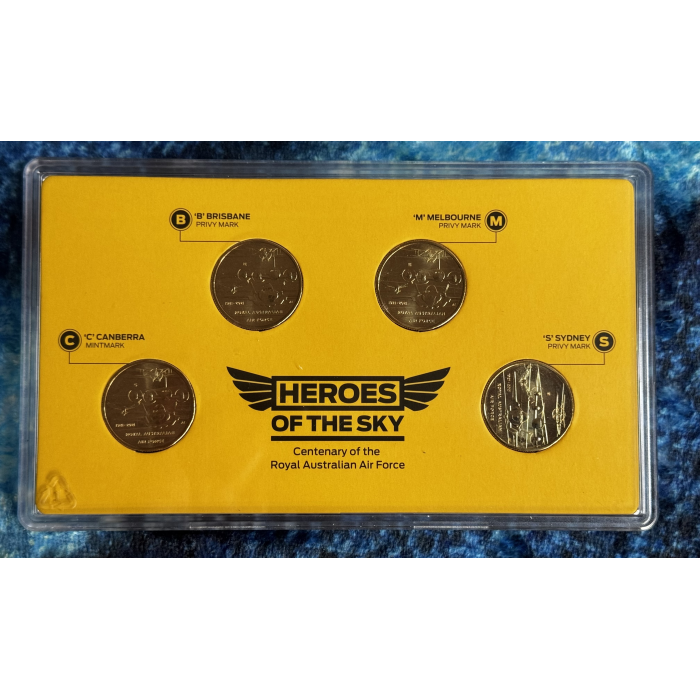 2021 $1 - 4 Coin Set Heroes of Sky Centenary of the Royal Australian Air Force 