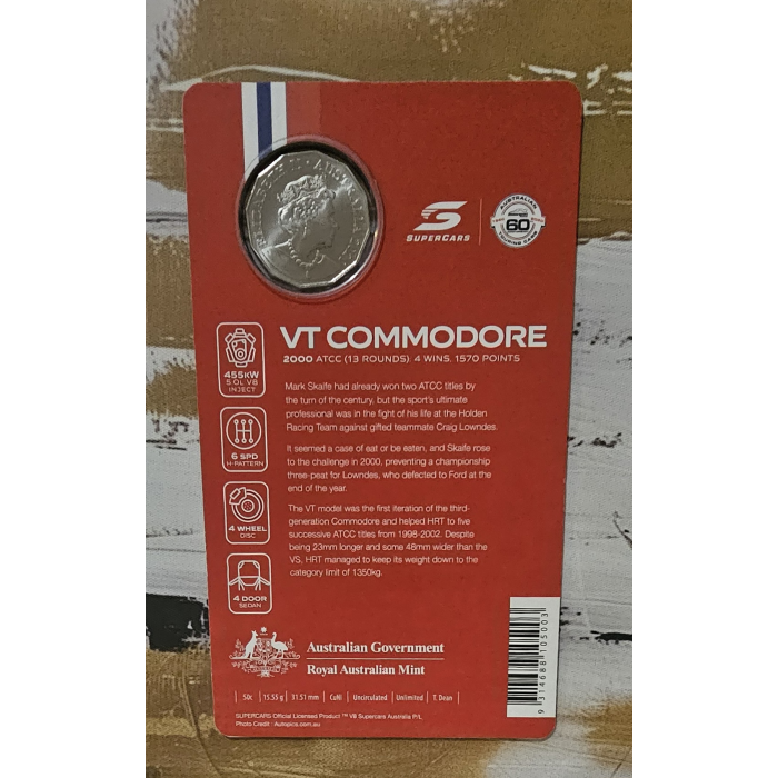 2020 Supercars Colourized UNC 50c  - VT Commodore