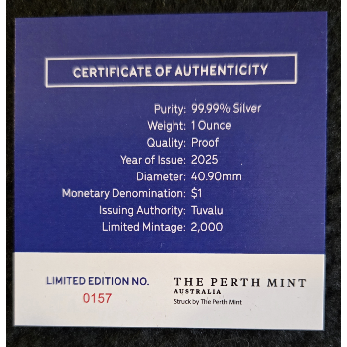 2025 50 years of colour TV 1 oz silver colourised