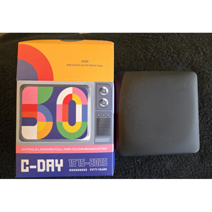 2025 50 years of colour TV 1 oz silver colourised