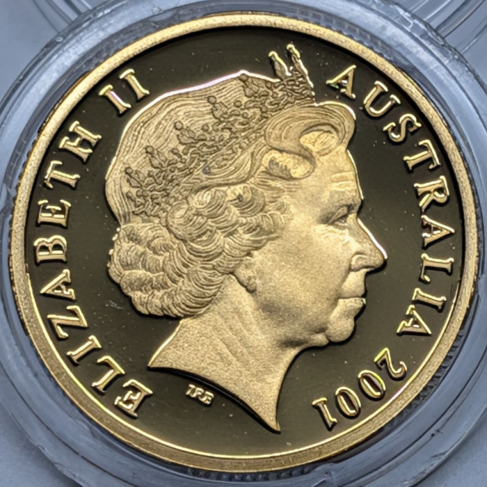 2001 $1 Federation Proof Coloured Coin in RAM capsule