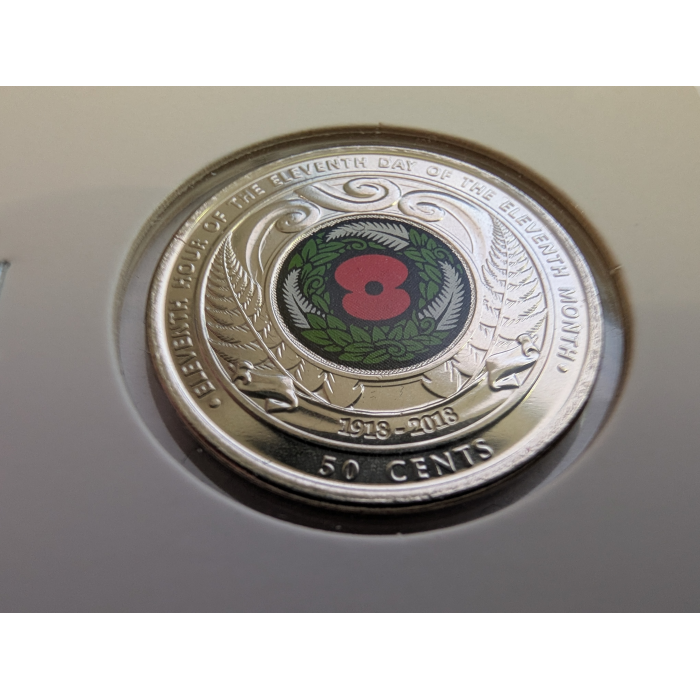 2018 New Zealand Armistice 50c UNC coin 