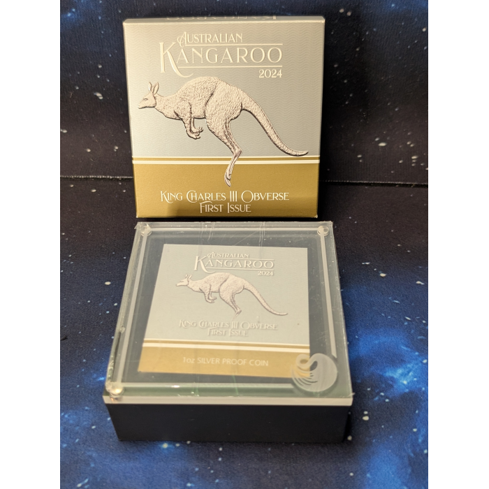 2024 1 Dollar Kangaroo King Charles III First Issue Australia 1 OZ Silver Pf