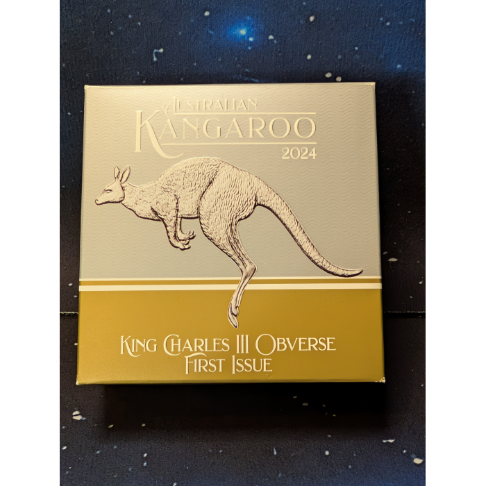 2024 1 Dollar Kangaroo King Charles III First Issue Australia 1 OZ Silver Pf