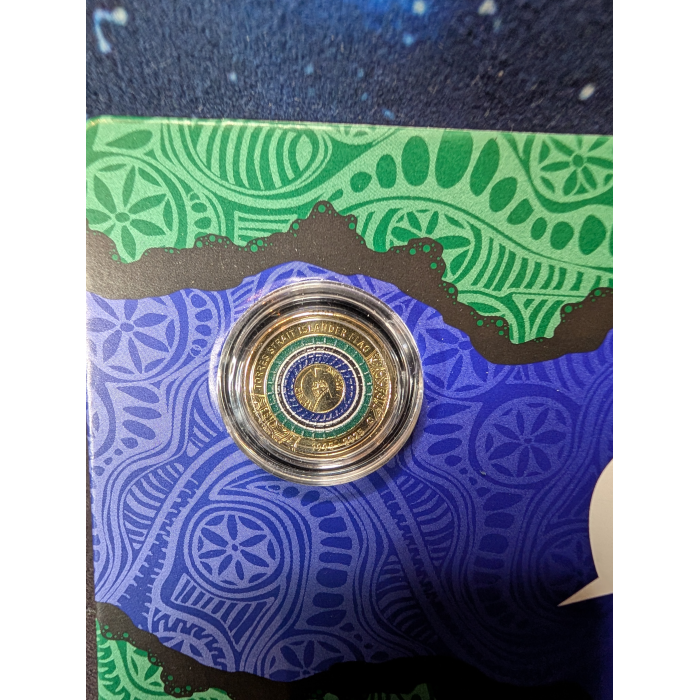 2025 $2 Flag "C' Mintmark Carded Coloured Coin Torres Strait Islander