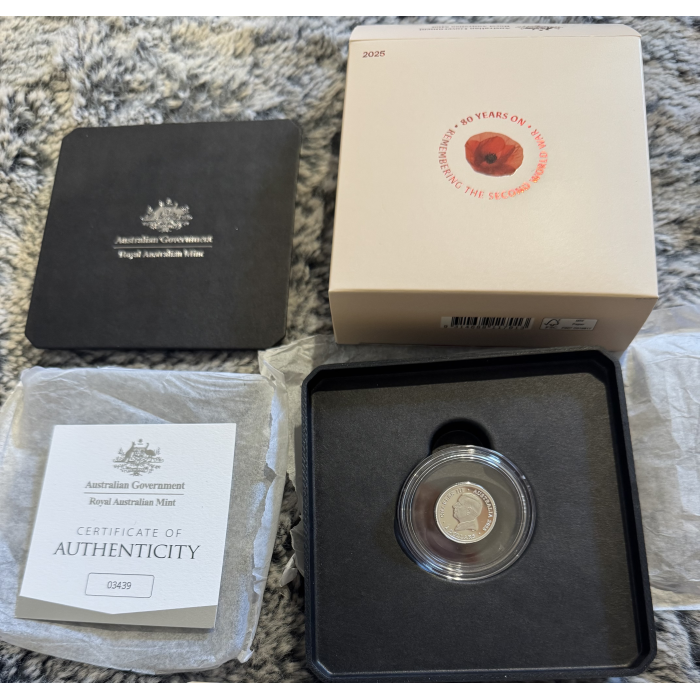 2025 RAM $2 Poppy Wreath ‘C’ Mintmark coloured Silver Proof coin 