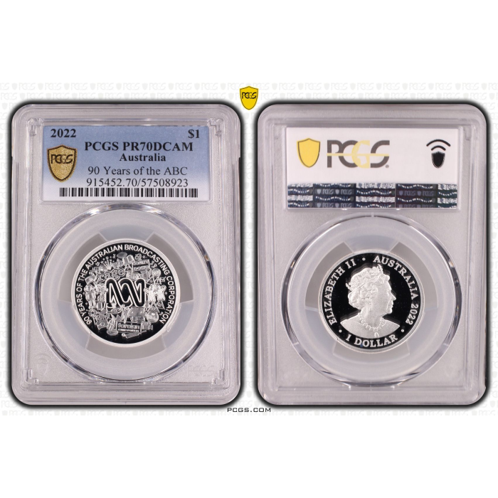 2022 $1 90 YEARS OF THE ABC FINE SILVER PROOF PR70DCAM   ***TOP POP***